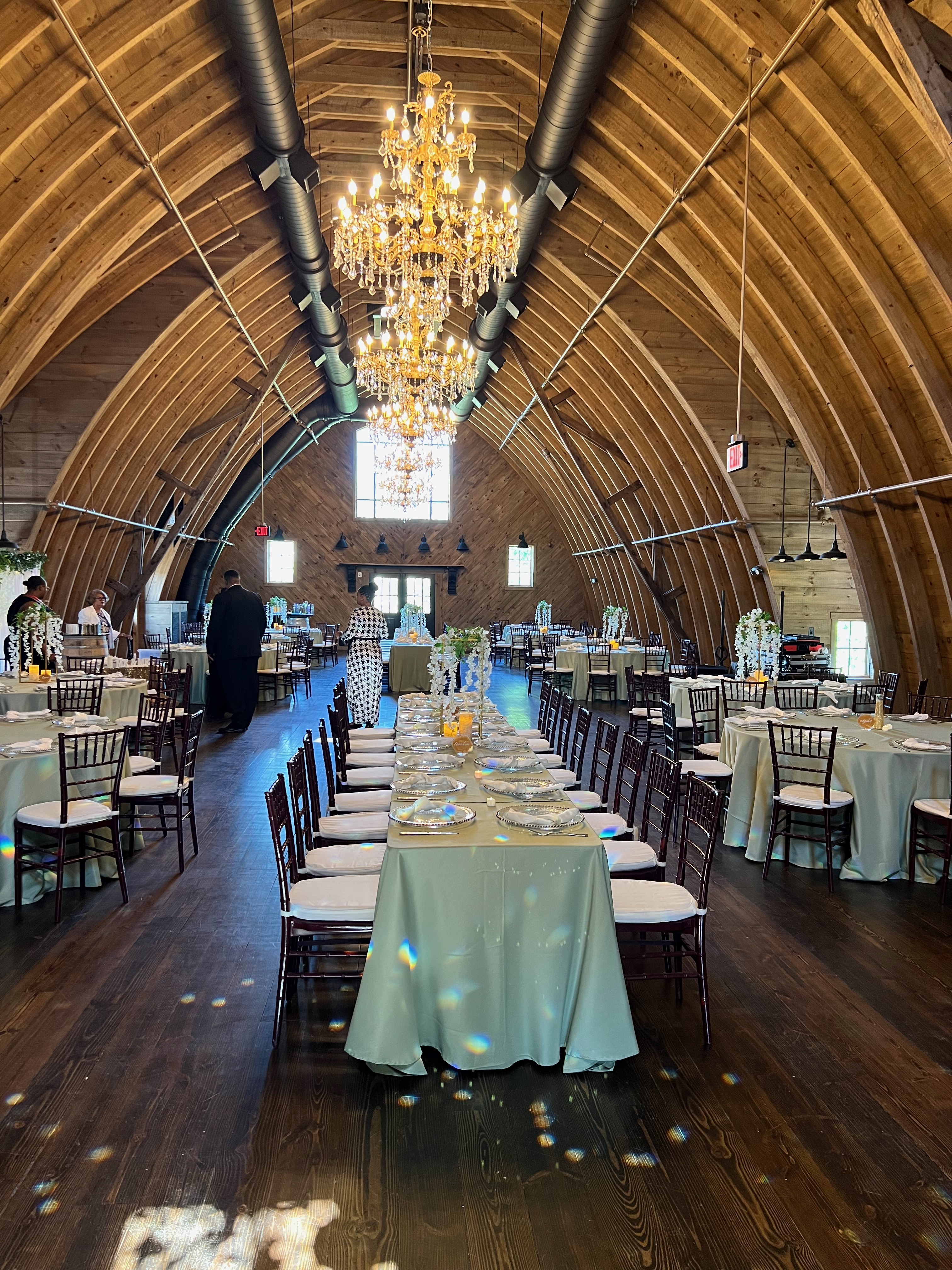 Sage and rustic theme at Sweeney Barn