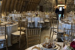 Ivory and gold set up at Sweeney Barn