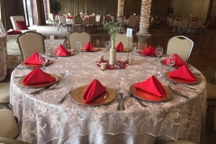Lace Overlay with Red Napkins